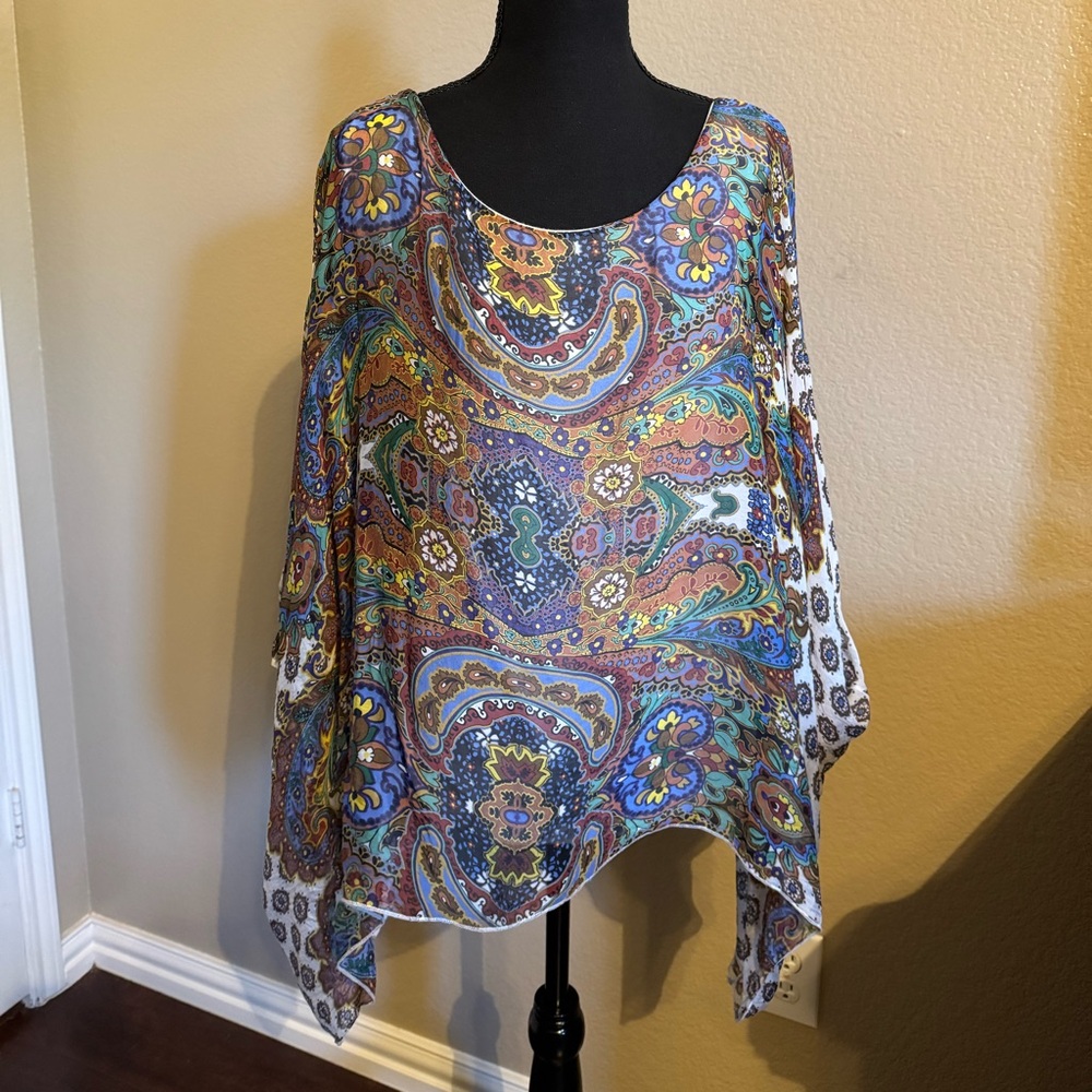 Colorful Paisley Women's Blouse italian silk